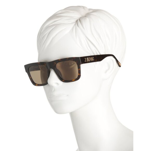 ZADIG & VOLTAIRE Dark Havana 53mm Aviator Sunglasses - Picture 2 of 2